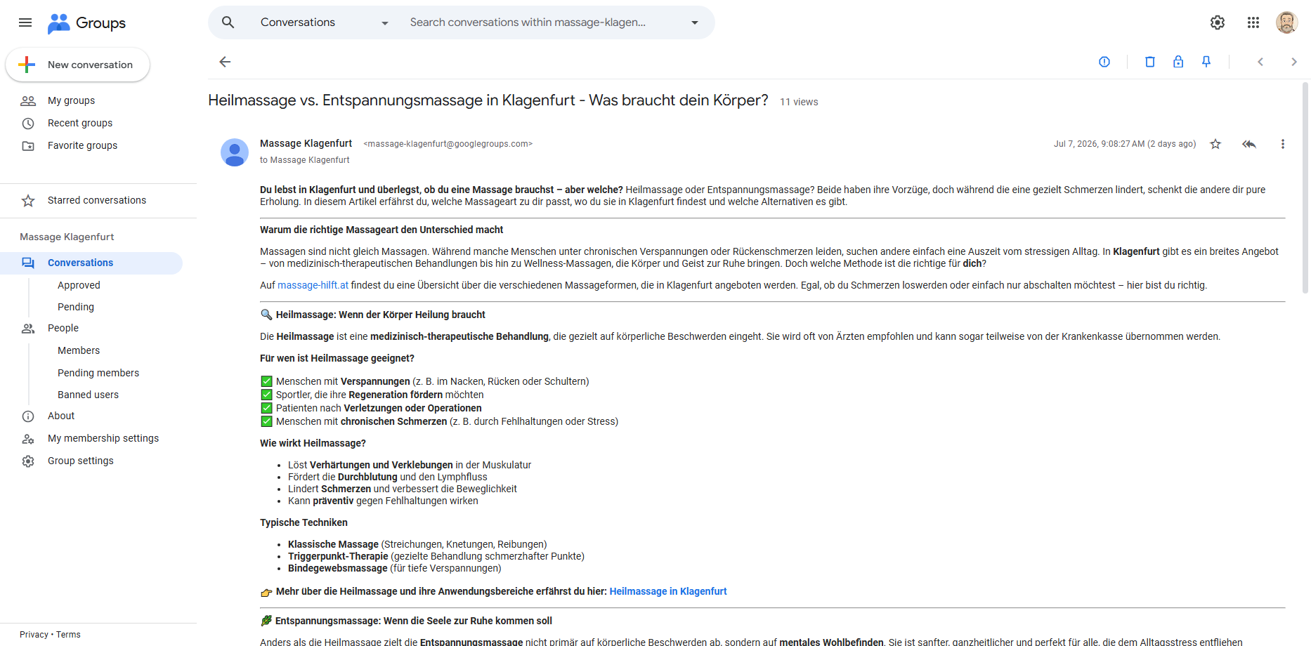 Heilmassage als ganzheitliche Therapie in Klagenfurt